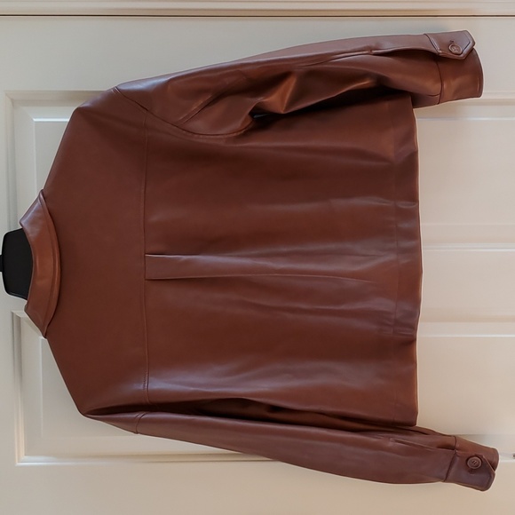 Womens Ophelia Roe Vegan Faux Leather Utility Jacket Size XL pockets NWT - Picture 4 of 6